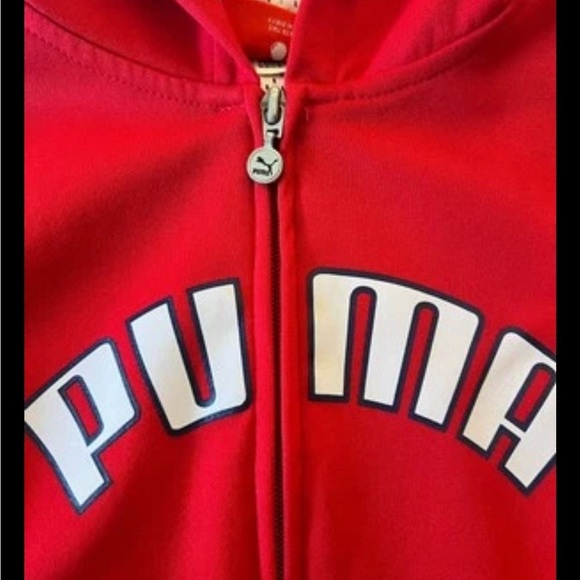 Puma Red Fleece Hoodie Sweatshirt Girl’s XL - Picture 11 of 11